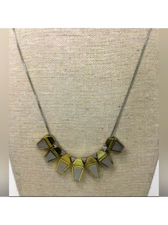 Madewell Jewelry - Madewell Two-Tone Geometric Charm Long Chain Necklace 32"